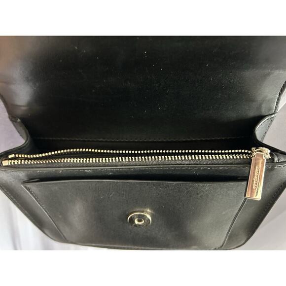 Kate Spade Leopard Print Leather Remi Flap Chain Crossbody Shoulder Bag Black - Picture 8 of 16